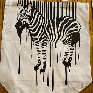 Graphic Tote bag Drip Zebra 15x15”